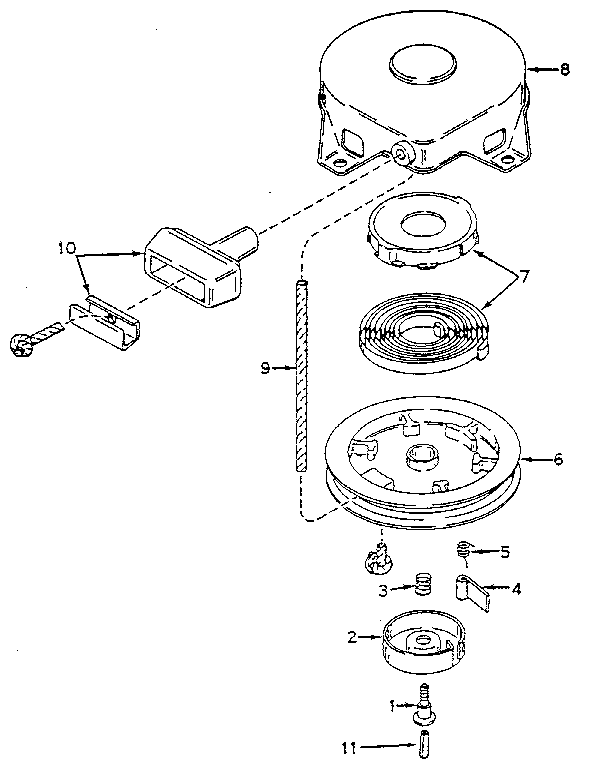 Craftsman 217586751 rewind starter assem. 590420 diagram