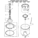 Kenmore 11092093710 agitator, basket and tub diagram