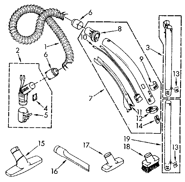 Kenmore 1162938082C hose and attachment diagram