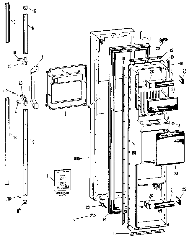 Kenmore 3639512585 freezer door diagram