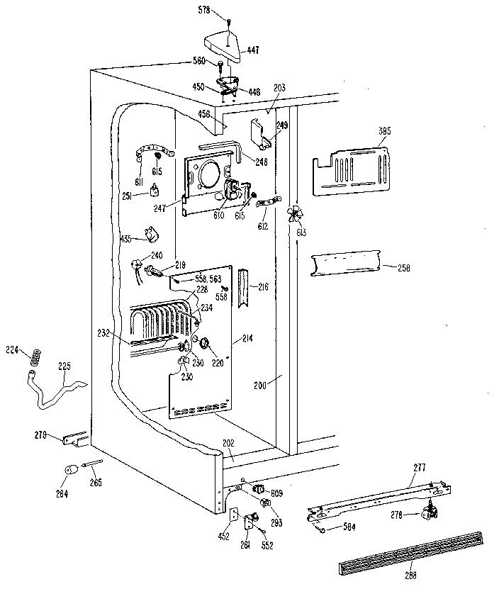 Kenmore 3639512585 freezer section diagram
