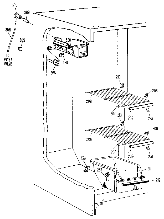 Kenmore 3639512585 freezer section diagram