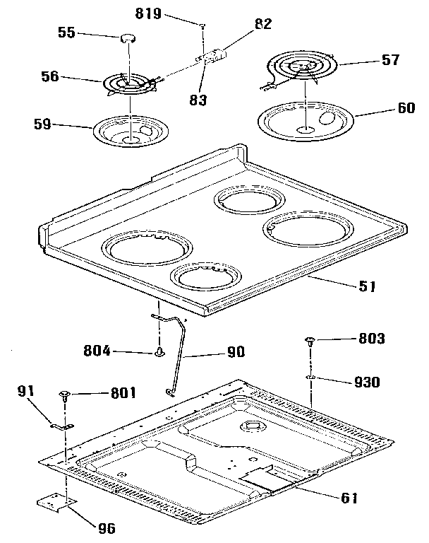 Kenmore 9119189181 main top section diagram
