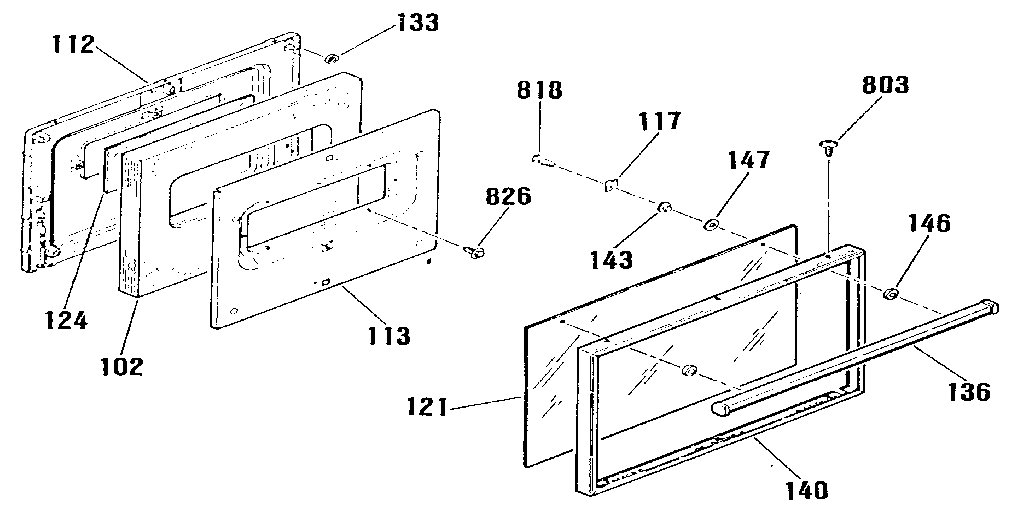Kenmore 9119189181 oven door section diagram