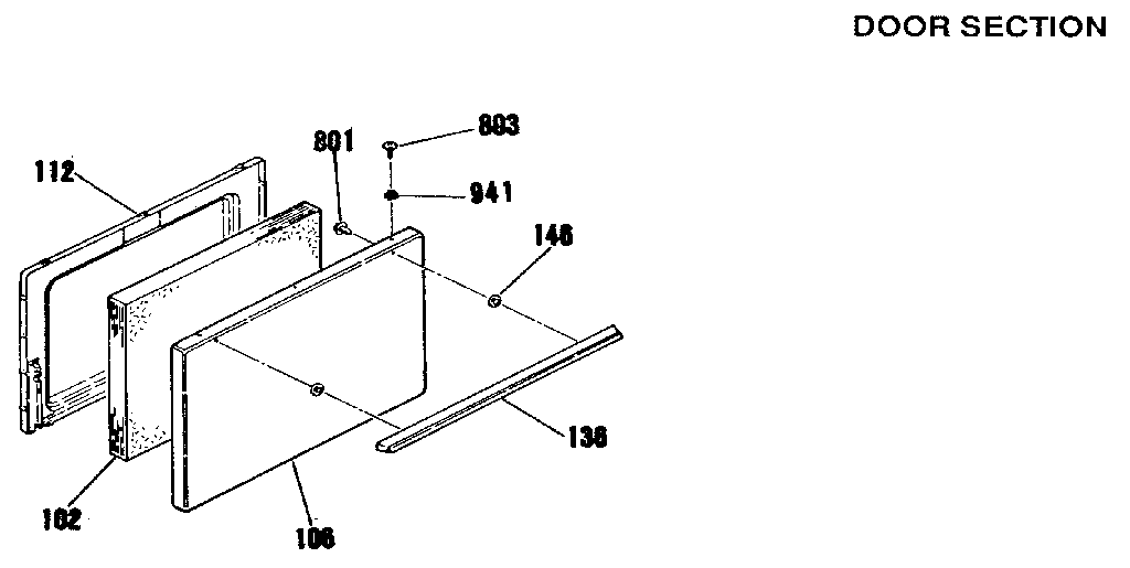 Kenmore 9116208812 door section diagram