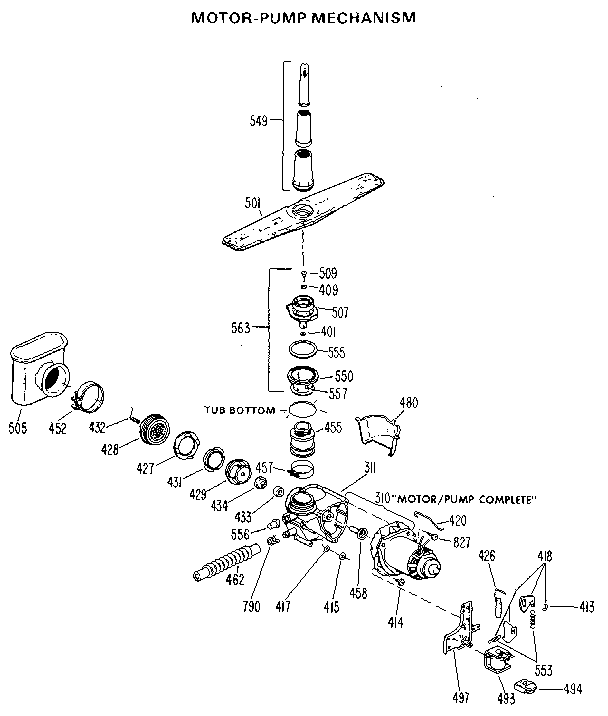 Kenmore 3631410691 pump and motor diagram
