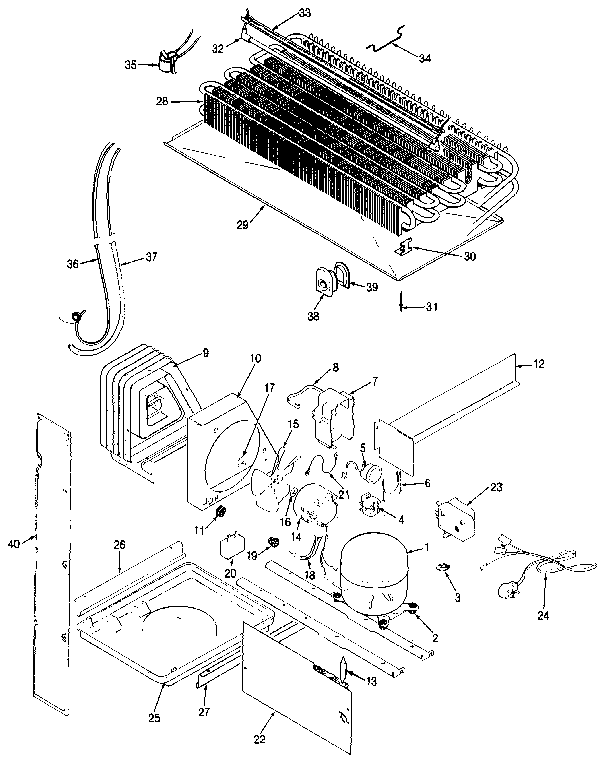 Kenmore 742JRT192B/MAJ51C unit compartment & system diagram