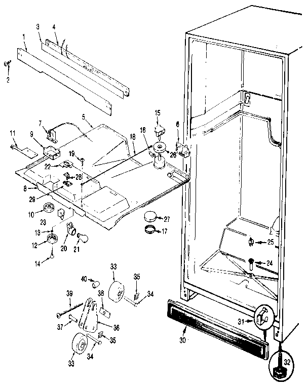 Kenmore 742JRT192B/MAJ51C fresh food compartment diagram