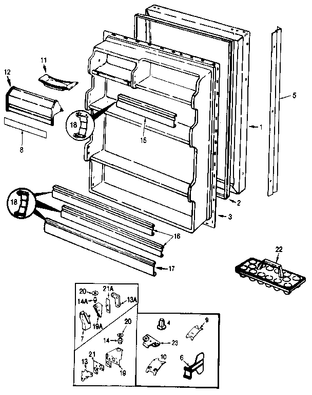 Kenmore 742JRT192B/MAJ51C fresh food door diagram