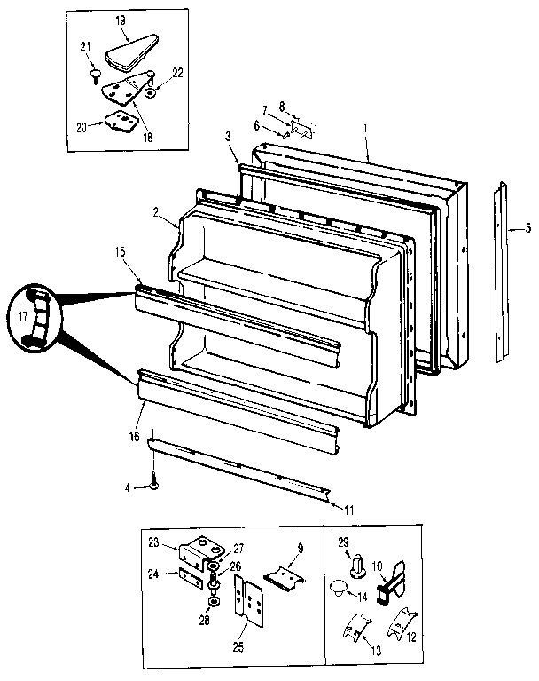 Kenmore 742JRT192B/MAJ51C freezer door diagram