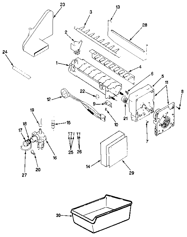 Kenmore 742JRT192B/MAJ51C optional ice maker kit diagram