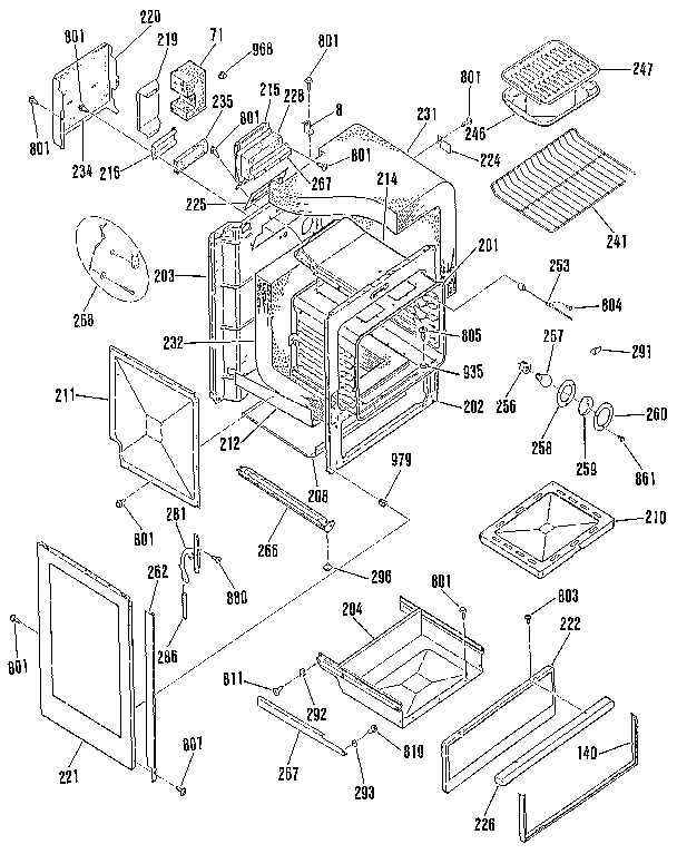 Kenmore 9113678812 oven body section diagram