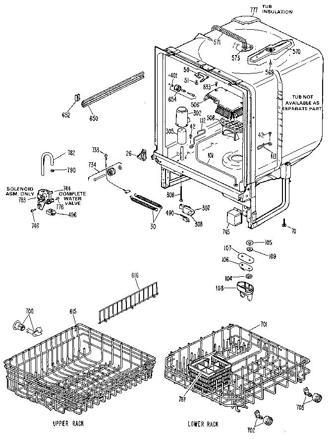 GE GSD940M-20 tub assembly diagram