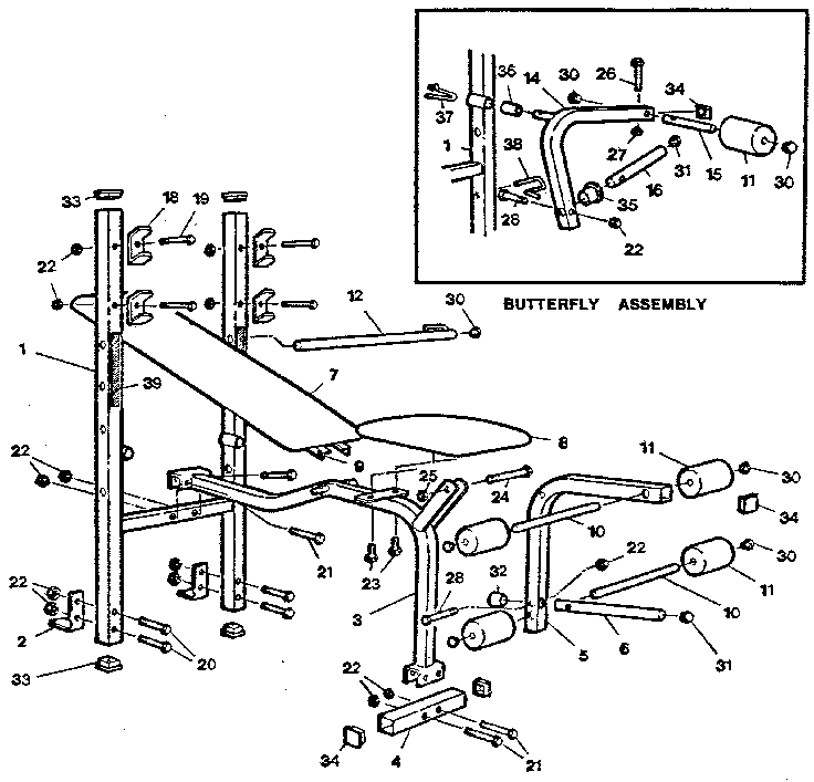 Weider D-137 unit parts diagram