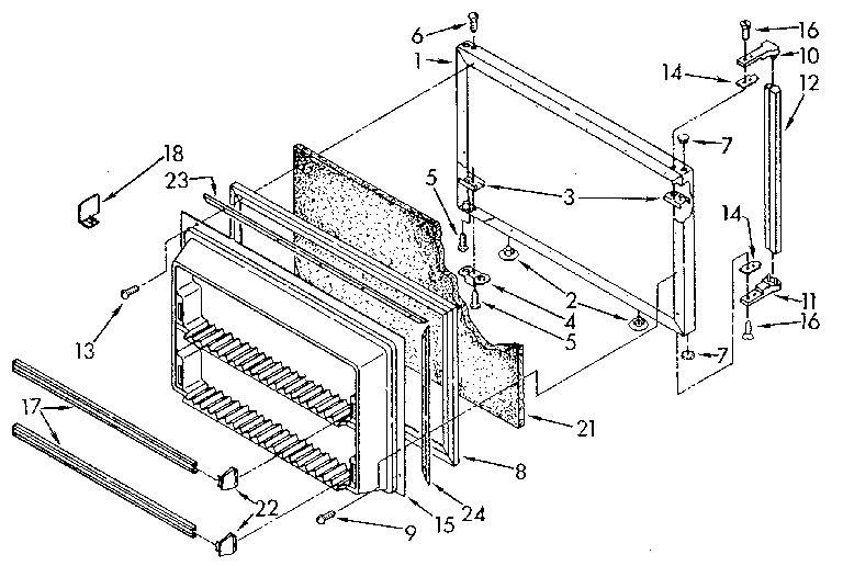 Kenmore 1069608784 freezer door diagram