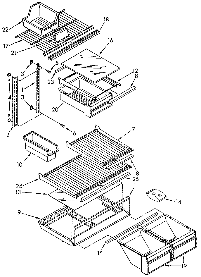 Kenmore 1069700582 shelf diagram
