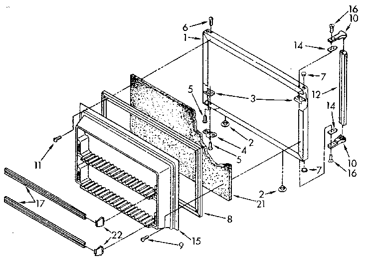 Kenmore 1069700582 freezer door diagram
