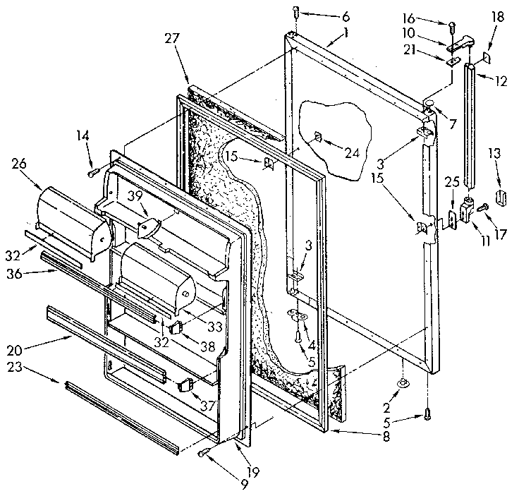 Kenmore 1069700582 refrigerator door diagram