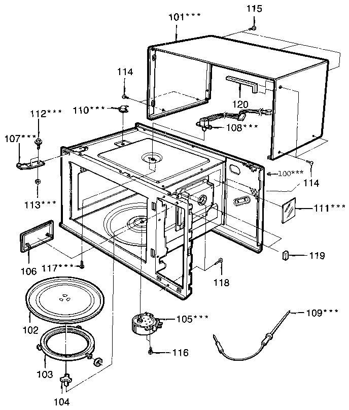 Kenmore 7218943580 cabinet diagram