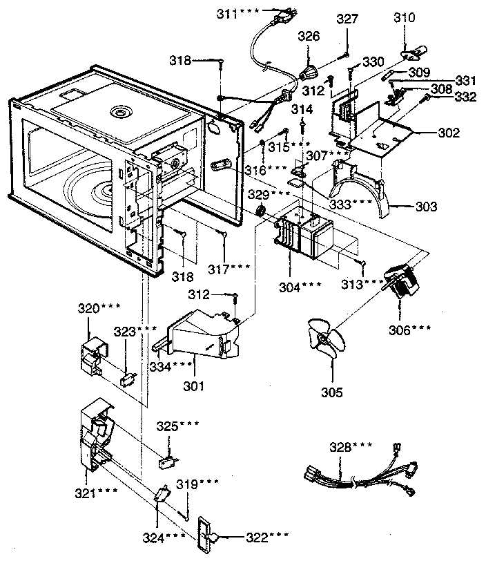 Kenmore 7218943580 switches and microwave diagram