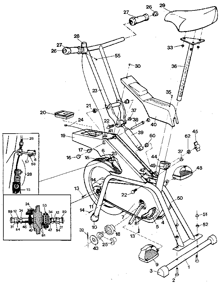 Weslo WL400500 unit parts diagram