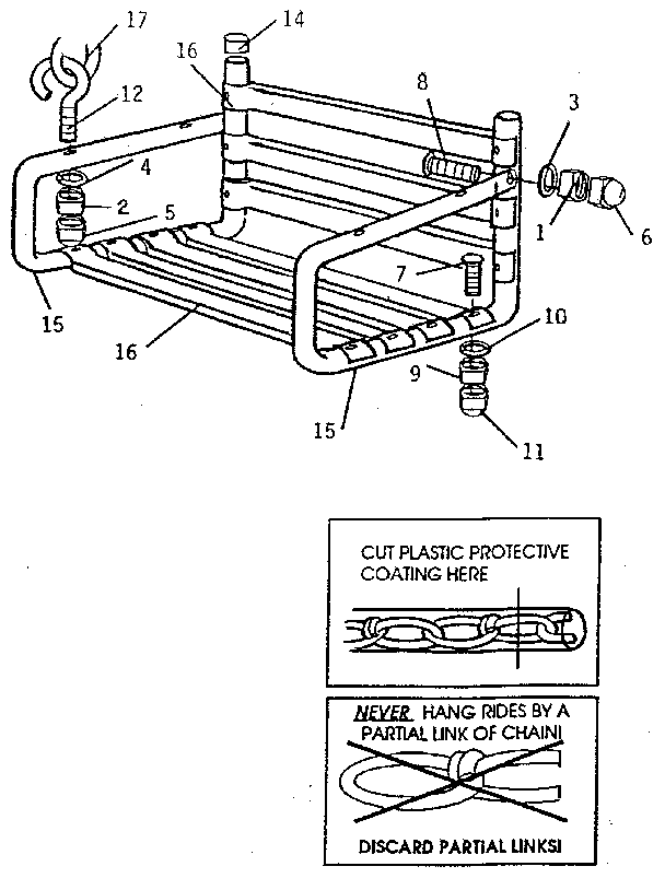 Sears 512720963 adult lawn swing diagram