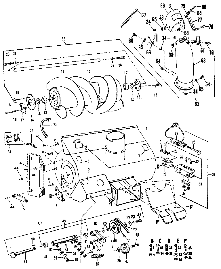 Craftsman 842240729 auger  assembly diagram