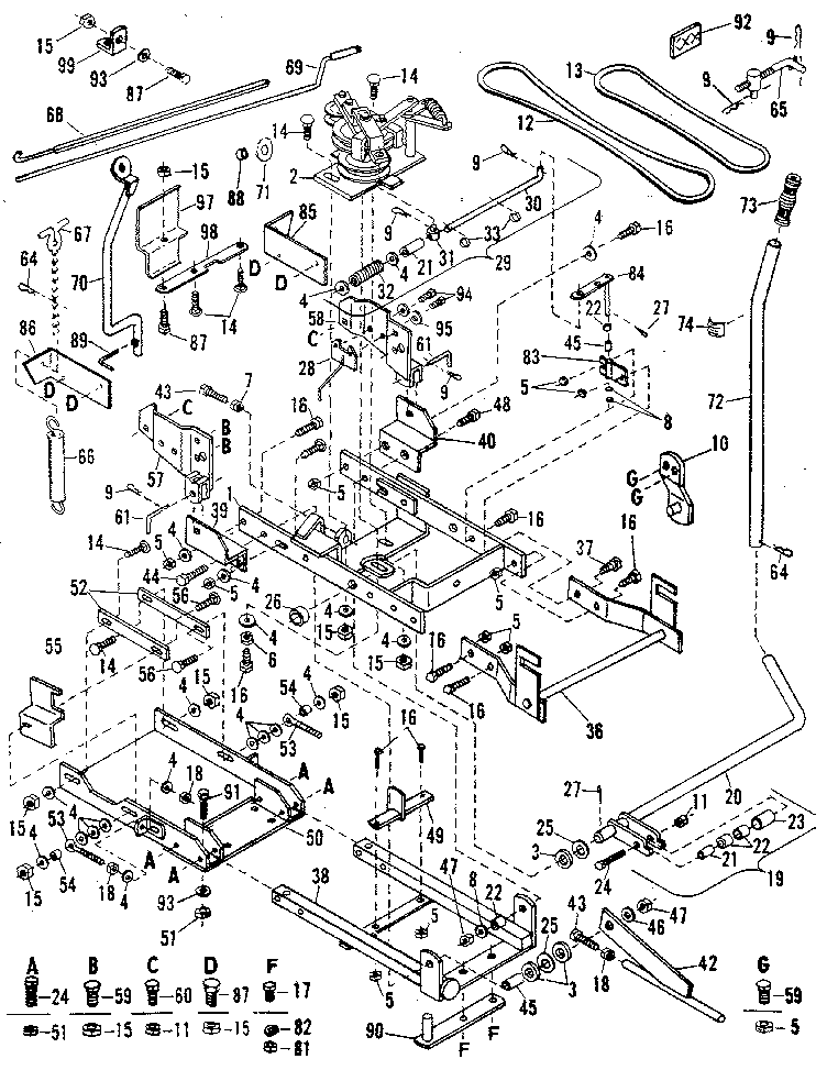 Craftsman 842240729 main frame diagram
