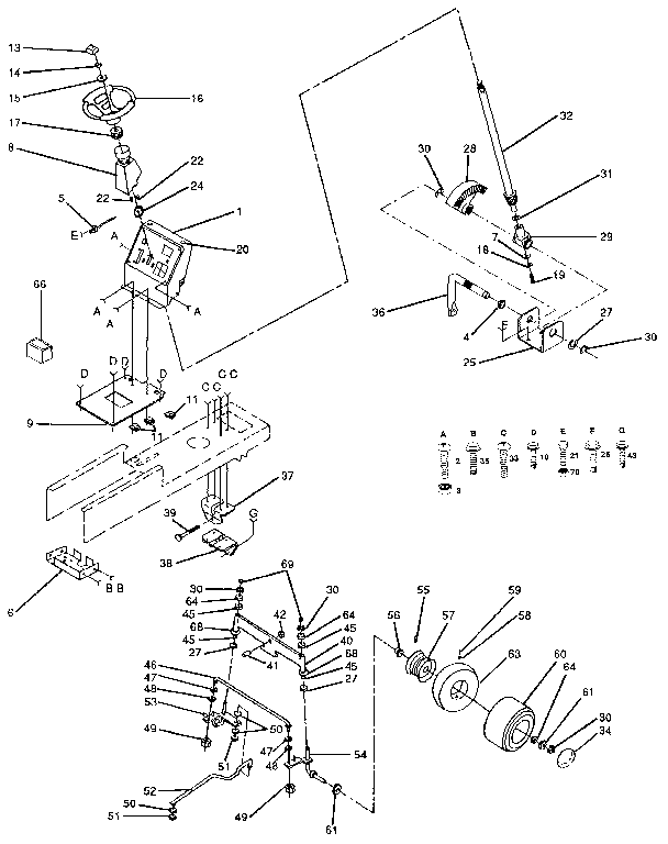 Craftsman 917255550 steering and front axle diagram