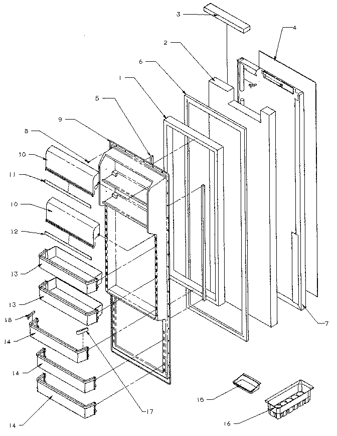 Kenmore 5969500911 refrigerator door diagram
