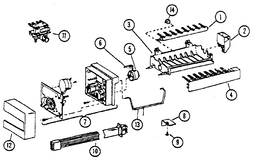 Kenmore 5969500911 8 cube compact ice maker diagram