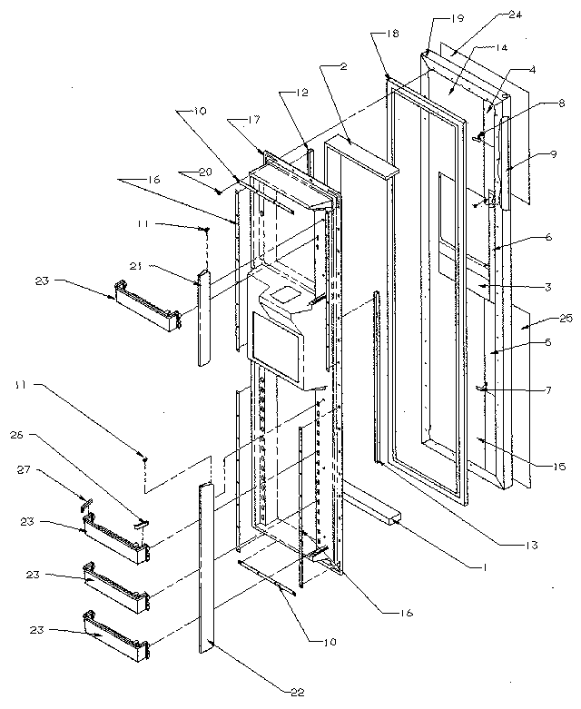 Kenmore 5969500881 freezer door diagram