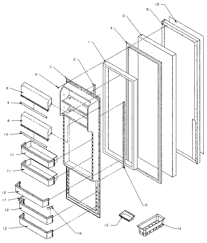 Kenmore 5969500881 refrigerator door diagram
