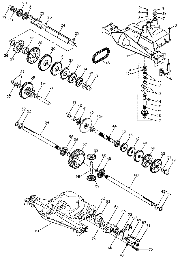 Footedana 4360-18 transaxle diagram