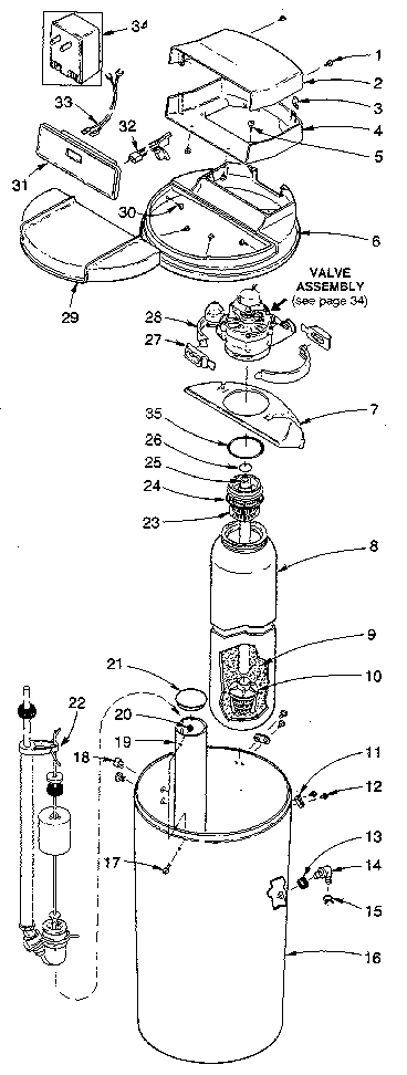 Kenmore 6253485002 softener assembly diagram