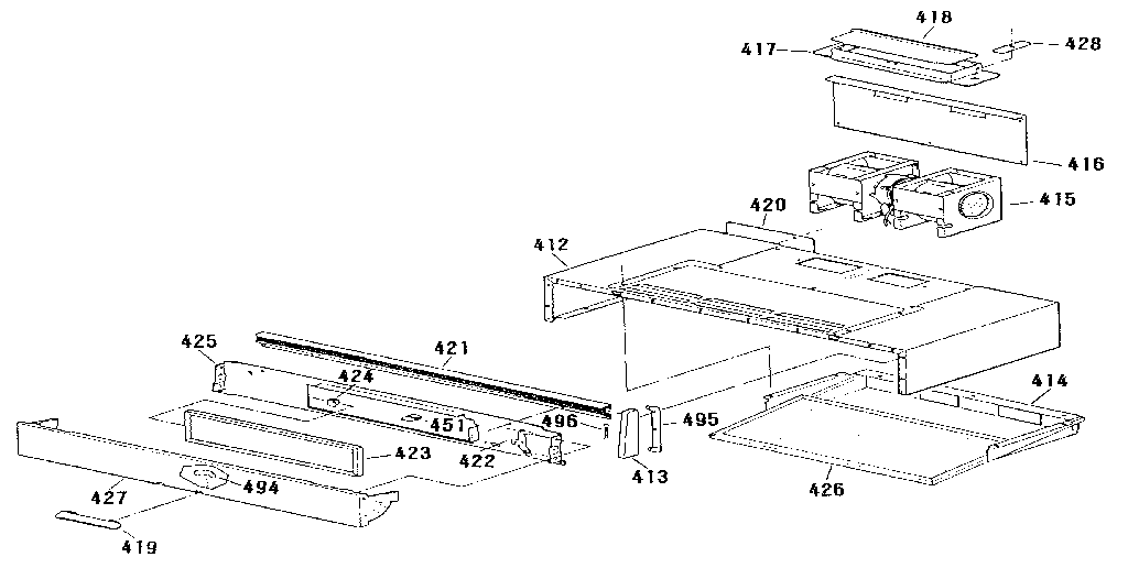 Kenmore 9119871190 hood section diagram
