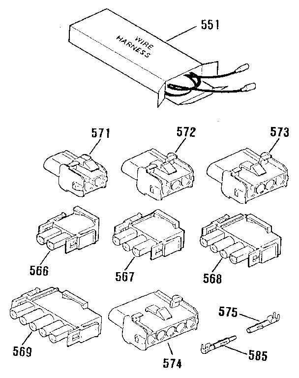 Kenmore 9119871190 wire harnesses and components diagram