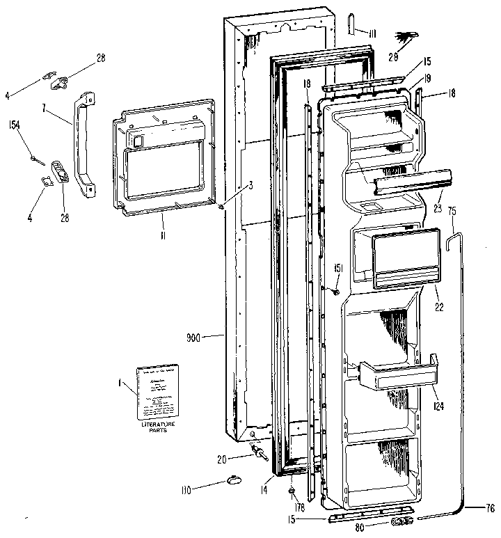 Kenmore 3639517986 freezer door diagram