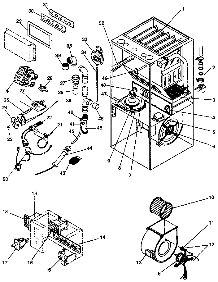 ICP NUGS075BG01 functional replacement parts diagram