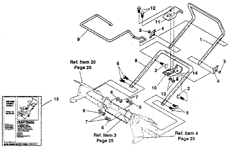 Craftsman 536884420 handle assembly diagram