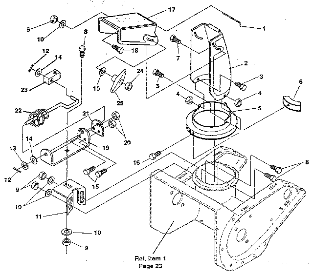 Craftsman 536884420 discharge chute diagram