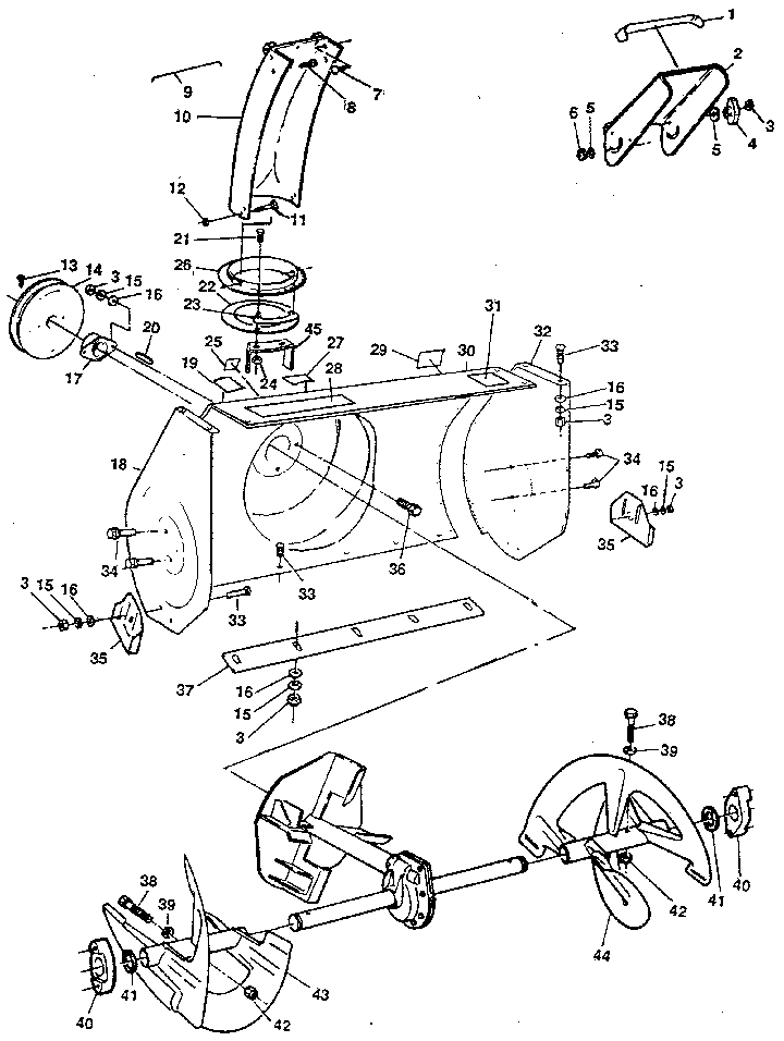 Craftsman 536886801 auger housing assembly diagram