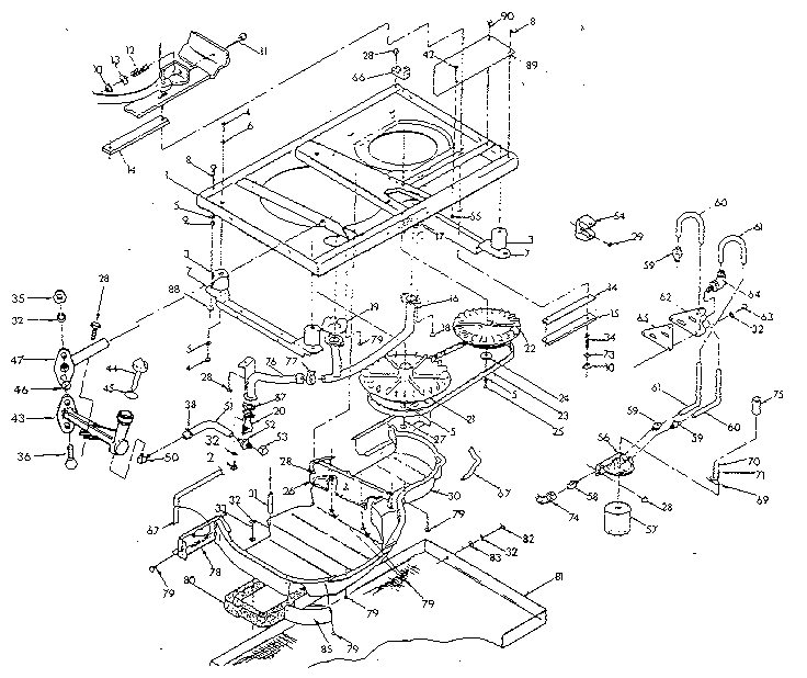 Generac 9010-3 base & pulleys - exhaust out the bottom diagram