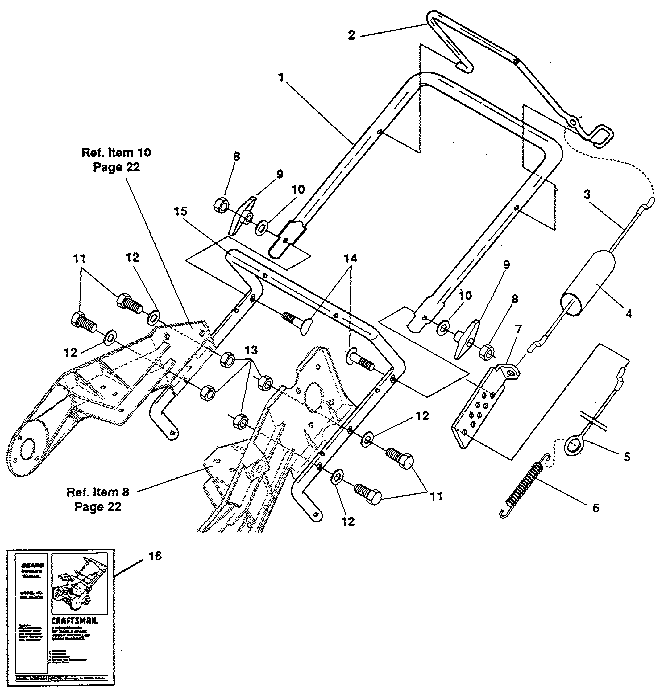 Craftsman 536884231 handle assembly diagram