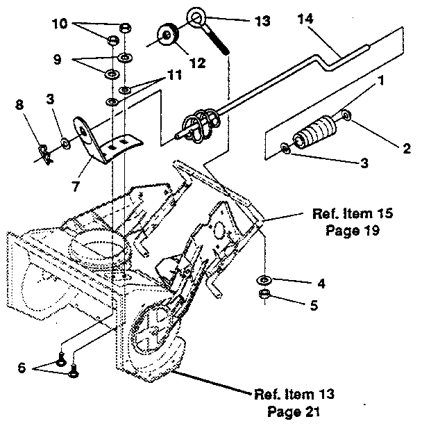 Craftsman 536884231 chute control rod diagram