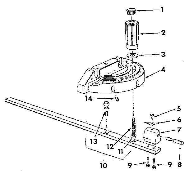 Craftsman 113298033 figure 5 - 62704 miter gauge assembly diagram