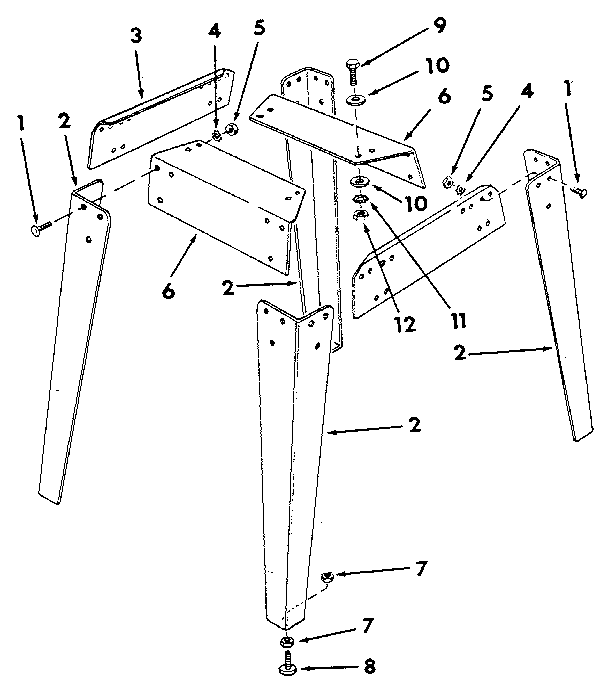 Craftsman 113298033 figure 7 - leg set diagram
