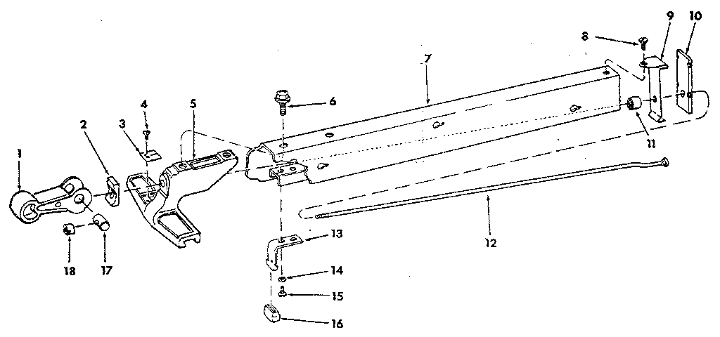 Craftsman 113298751 figure 5 - 62952 rip fence assembly diagram