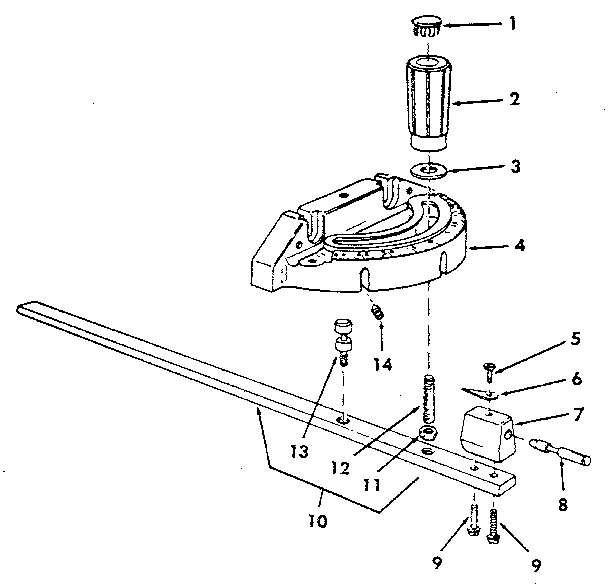 Craftsman 113298751 figure 6 - 62704 miter gauge assembly diagram