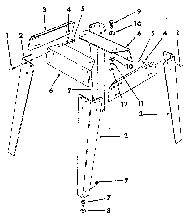 Craftsman 113298751 figure 8 - leg set diagram